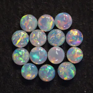 Australian Opal -2 MM Round Multicolor Fire